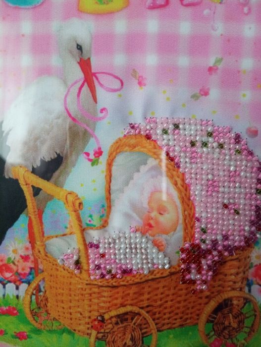 Вишита бісером картинка в рамці розмір  15/20