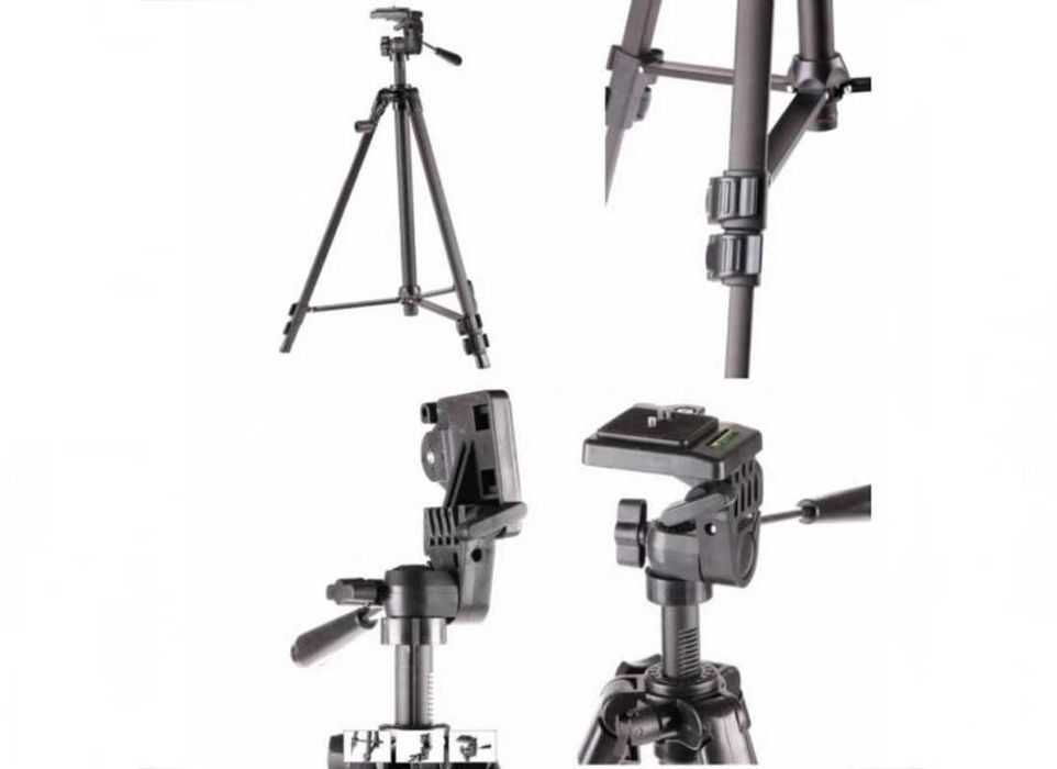 Металевий штатив трипод для телефону, тринога Tripod 3388 50-135 см із пультом ДК Металлический штатив для телефона Tripod 3388 50-135 см с пультом ДУ