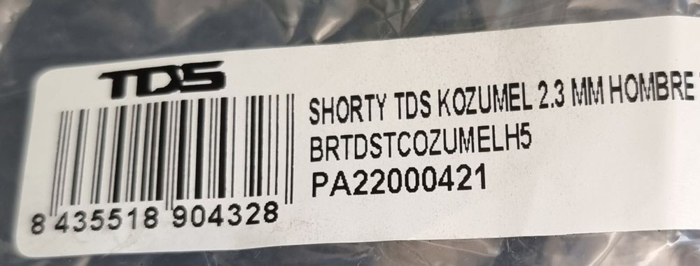 Fato de mergulho neoprene shortie TDS