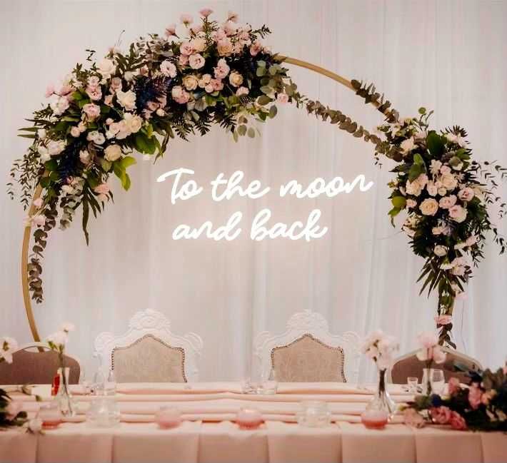 Ledon To the moon and back, napis led, neon