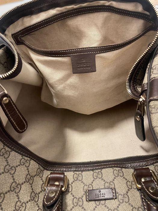 Gucci Travel Bag Monogrammed Coated Canvas
Beige