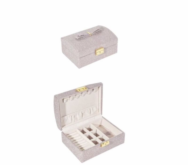 Kuferek brokatowy na biżuterie