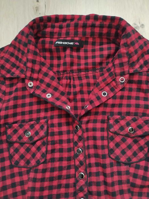 Tunika w kratkę z flaneli