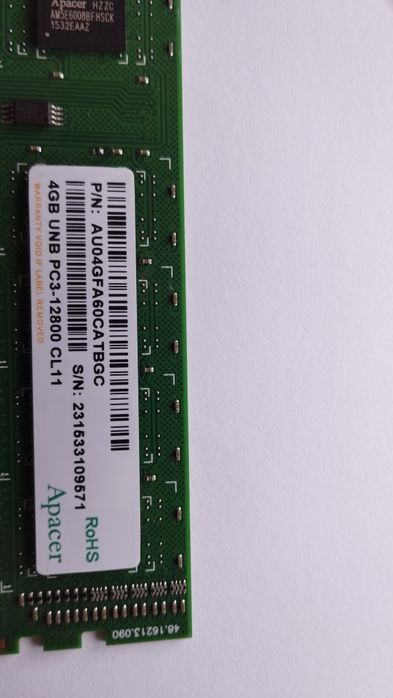 Оперативна пам'ять Apacer DDR3-1600

4096MB PC3-12800