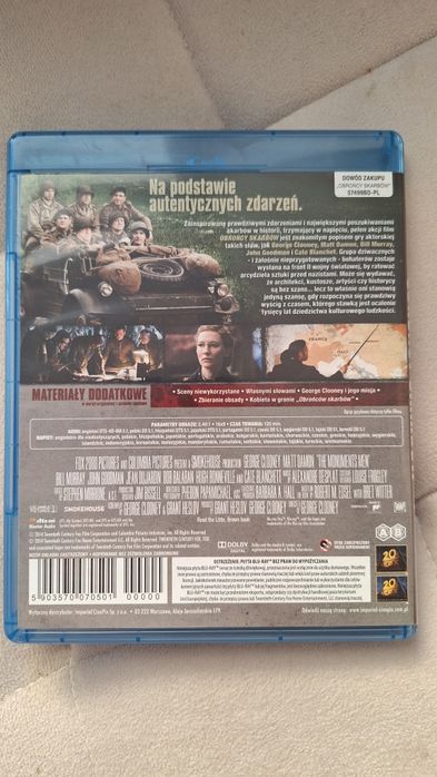 Obrońcy skarbów (oryginalny tytuł: "The Monuments Men") na płycie Blu