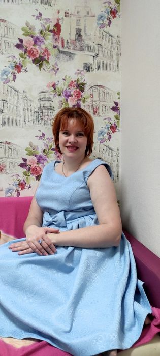 Небесно-голубое платье, 48-50