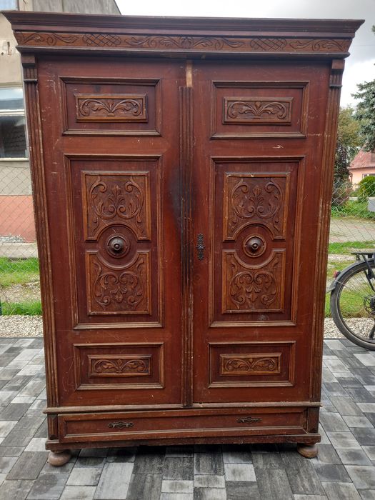 Zabytkowa 100 letnia szafa  antyk   do renowacji - obniżyłem cenę