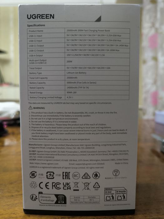 UGREEN Nexode PB722 200W Power Bank 25