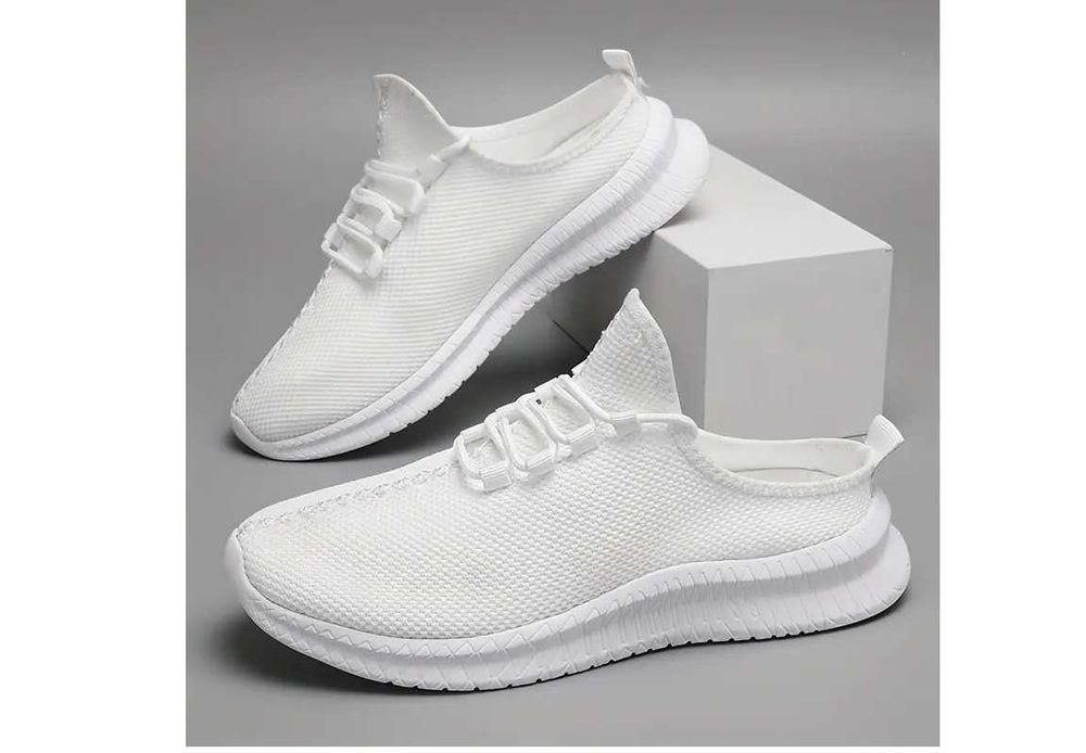 buty siateczkowe wsuwane białe nowe/46