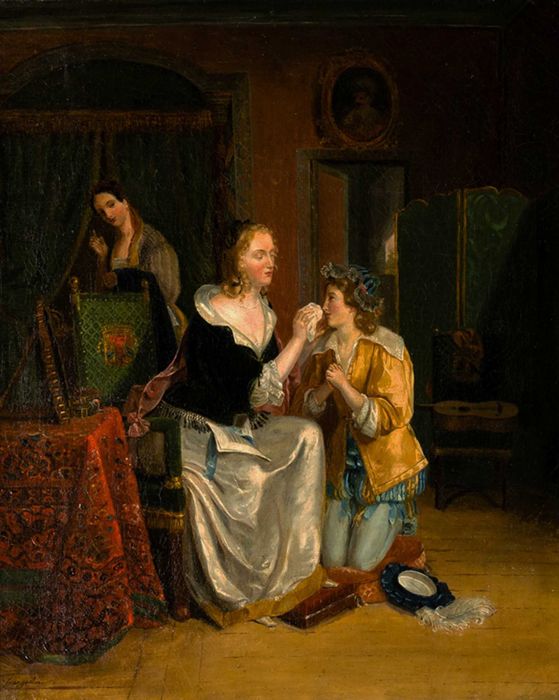 Pintura mãe filha Jean Augustin Franquelin | Romantismo