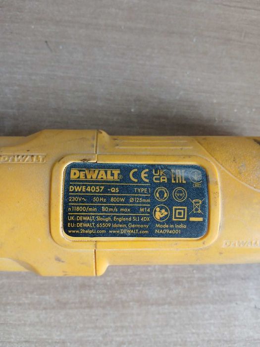 Szlifierka kątowa DeWalt DWE4057 (800W) – Uszkodzona  (Type 1)