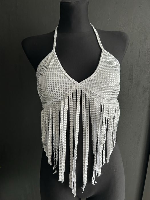 Srebrny top frędzle r 36 S