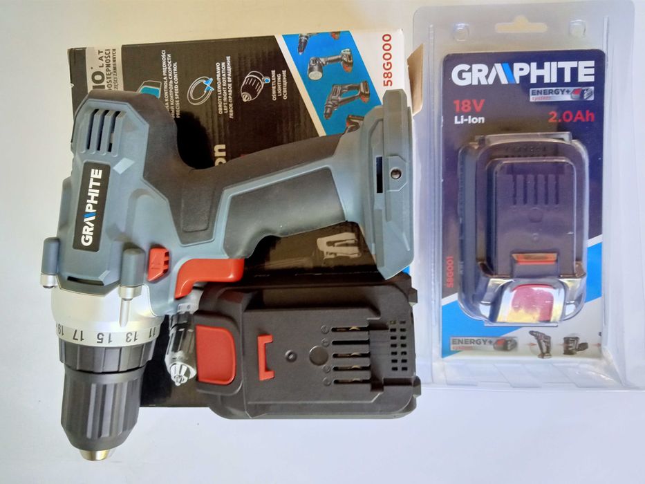 GRAPHITE 58G000 Wkrętarka ENERGY+ plus 2x Aku. 2.0Ah - Sprawdzona Nowa