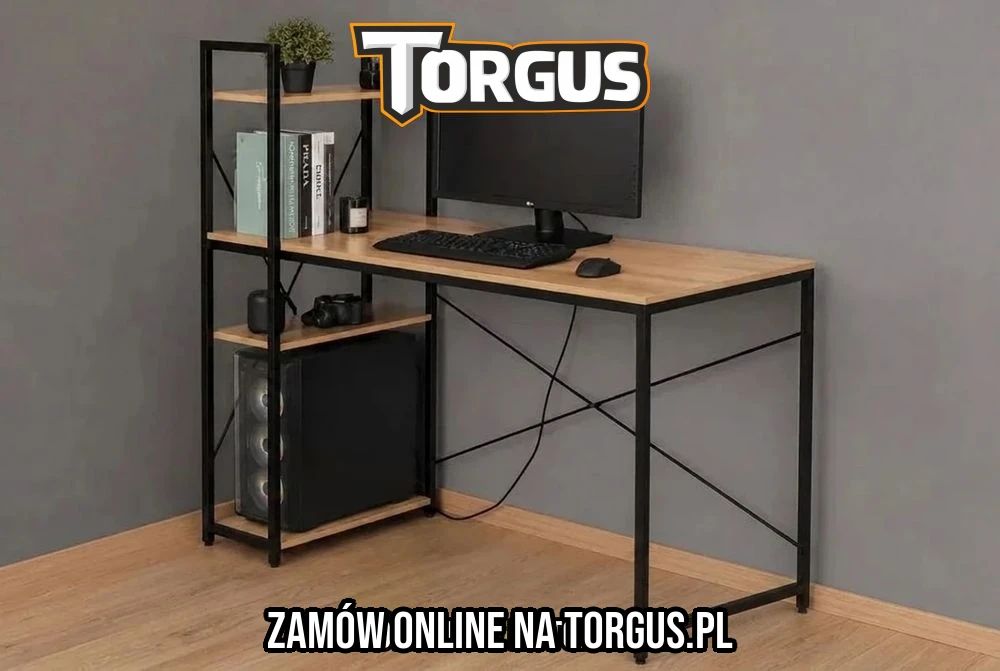 NOWE Duże Biurko 120x60 cm Biurka Gamingowe Metalowe Loftowe Komputerowe Do Pracy Biura Meble Szkolne Loft OKAZJA! Białe Czarne Jasne Ciemne FAKTURA