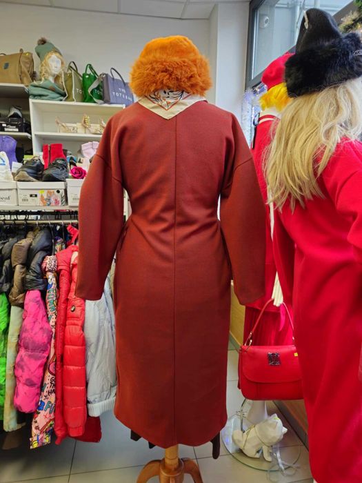 Płaszcz taliowany cynamon wiewiórka brąz M/L Italy !!!