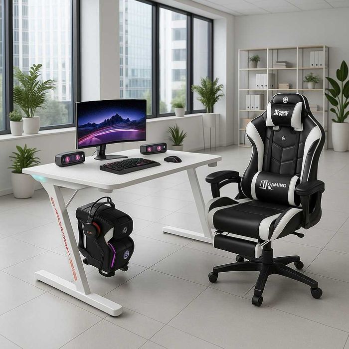 Biurko Gamingowe Komputerowe Stół dla Gracza Nowoczesne LED 120cm BG04