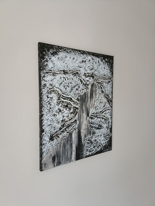 Obraz abstrakcja impasto ręcznie malowany "Skraj"