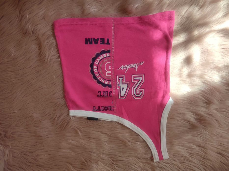 Bluzka różowy cropp na jedno ramię