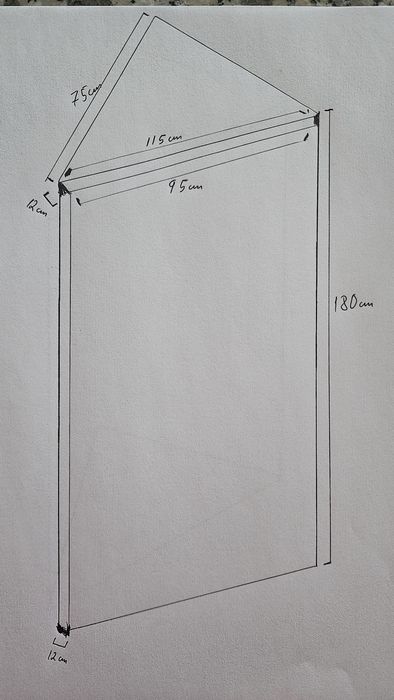 Vitrine de canto em cerejeira