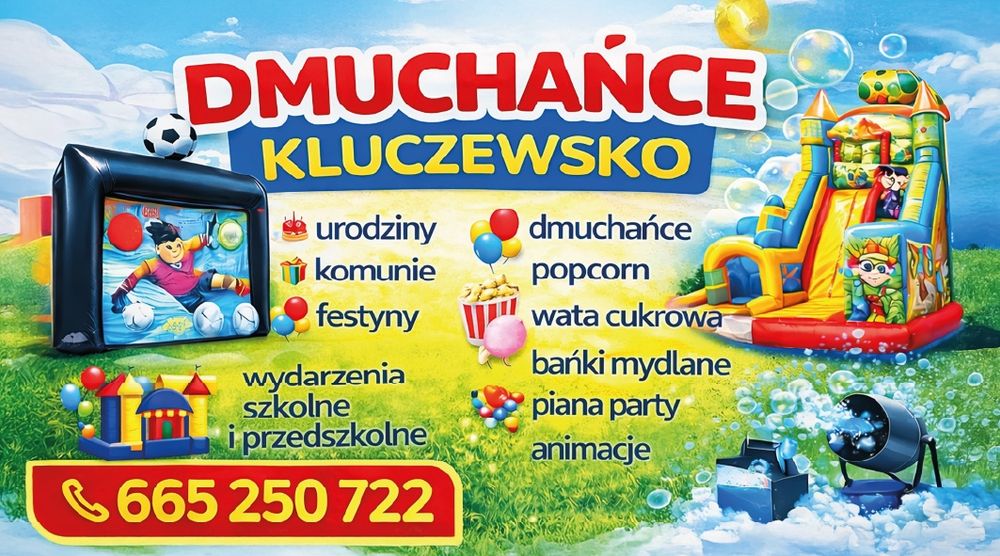 Wynajem dmuchańcy, piana party, animacje.