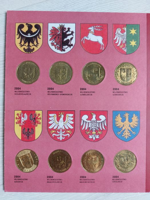 Klaser/ album monety dwuzłotowe/ herby 16 województw
