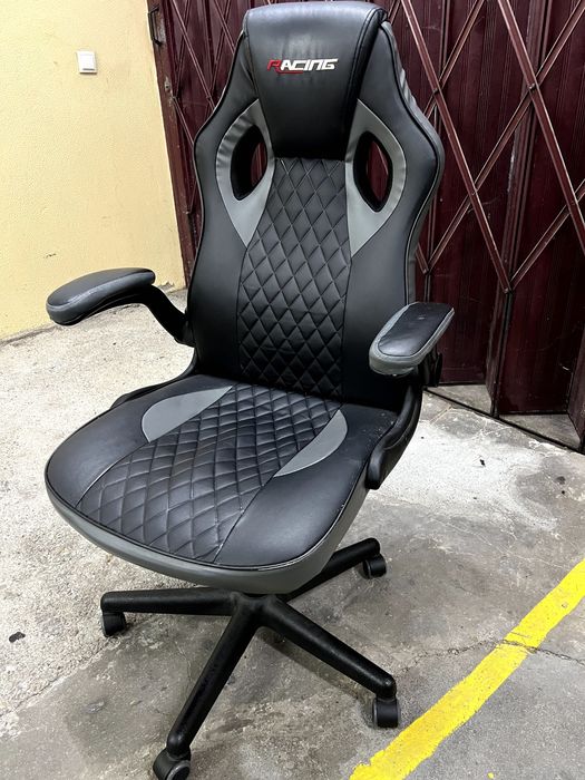 Cadeira Gaming / Escritório Ergonomica estilo "Racing" – Preto/Cinzento