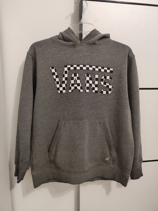 Szara bluza z kapturem Vans szachownica L