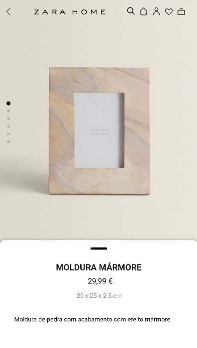 Moldura Mármore Zara Home NOVO