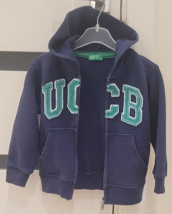 Толстовка Benetton, кофта на молнии с капюшоном