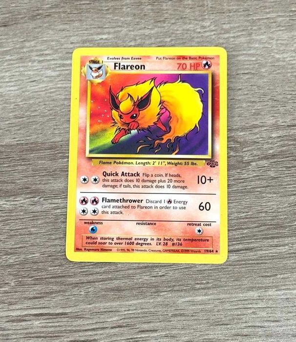 Flareon 19/64 Jungle Carta Original Pokémon TCG Wotc - ING