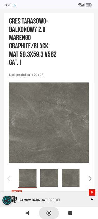 Płyta tarasowa gres balkonowy marengo 2.0 grafit cersanit