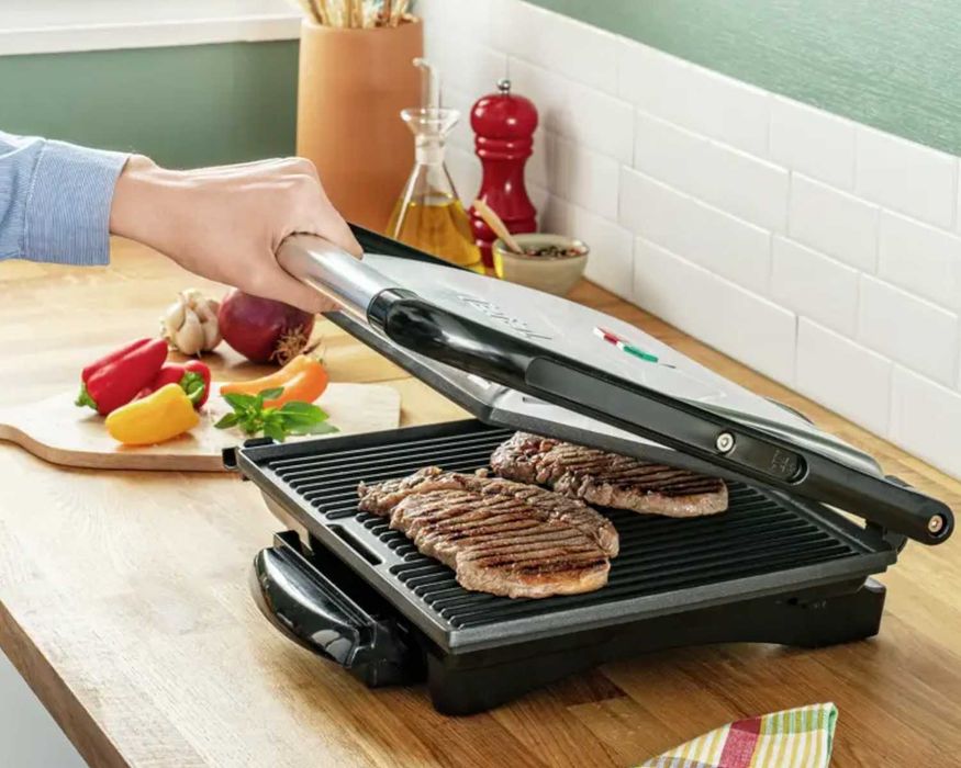 Grill Kontaktowy Tefal Inicio 2000W + Duża Powierzchnia 740cm² + Tacka