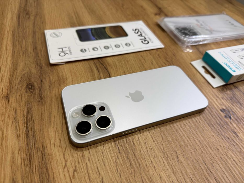 Okazja! Iphone 15 Pro Max 256GB! Tytanowa Biel ! Gwarancja! Super stan!