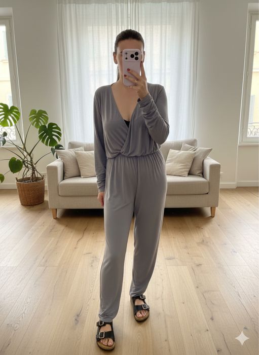 Club L kombinezon kopertowy szary genialny