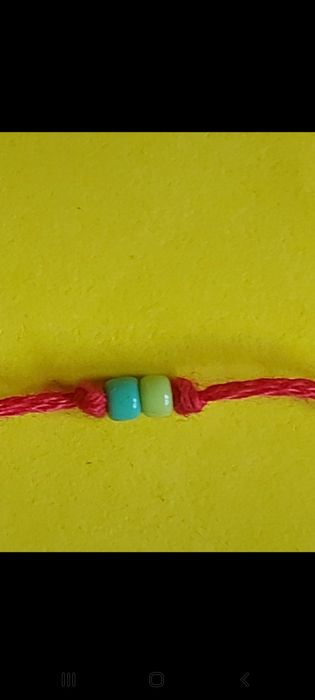 Bransoletka damska rękodzieło NOWA z muliny czerwona