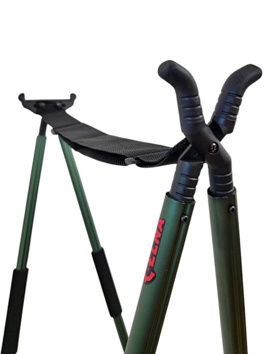 Pastorał myśliwski kraczka, 4 nogi, 2 punkty podparcia (zielony)–CELNA