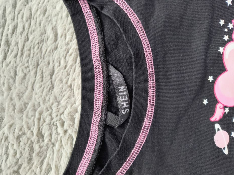 Crop top shein nadruk