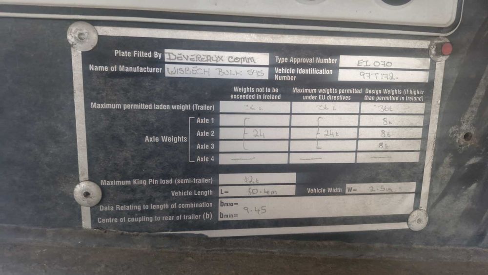 Самоскид напівпричіп WISBECH BULK SYSTEMS 50m3 зерновоз як Bodex