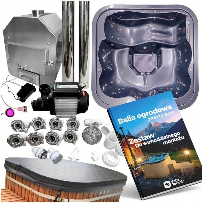 BALIA DO SAMODZIELNEGO MONTAŻU Z PIECEM HYDROMASAŻEM zrób to sam DIY bania – wkład akrylowy z miejscem leżącym zrob jacuzzi  zestaw majsterkowicza