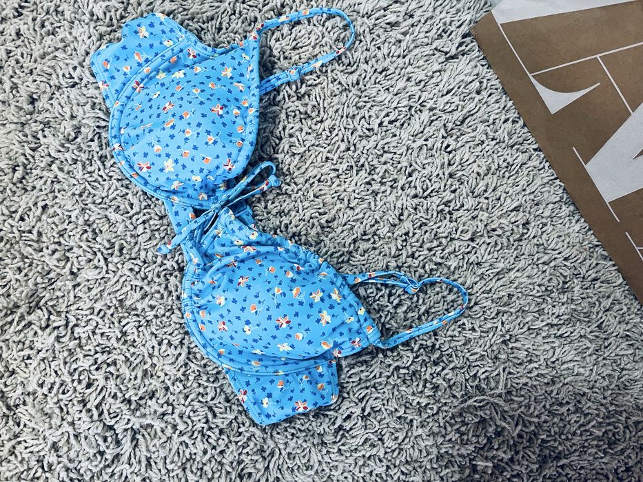 Biustonosz kapielowy niebieski bikini rozm M