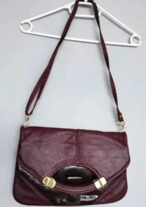 Torebka skóra węża bordowa