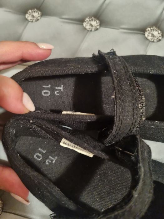 Baleriny kapcie buty r.30 czarne wkl.18 na rzepy