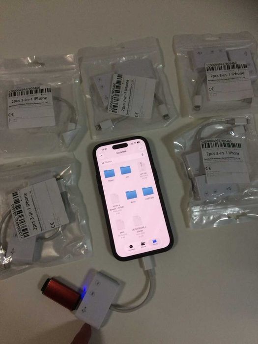 Кардрідер 3в1 Lightning для iPhone та iPad | USB + SD + TF | OTG адаптер для флешки та карт пам’яті