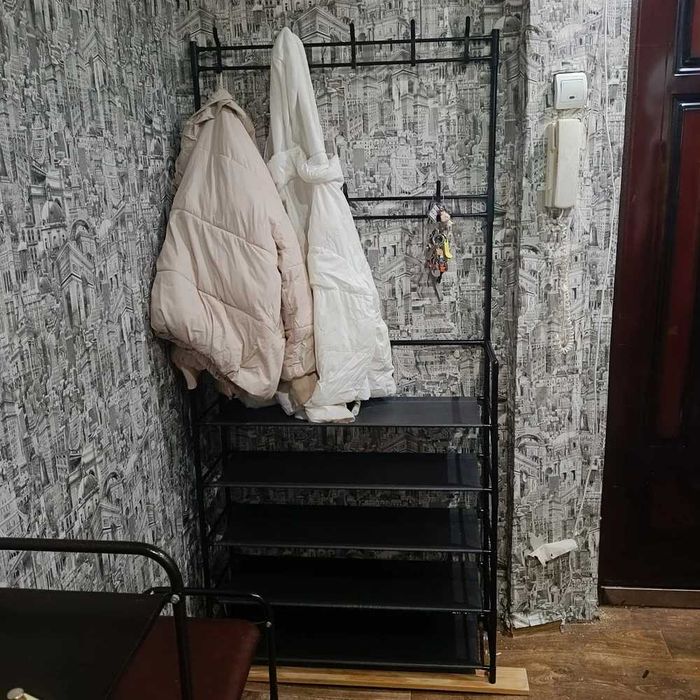 Полка-вішалка для взуття та одягу універсальна вешалка напольна