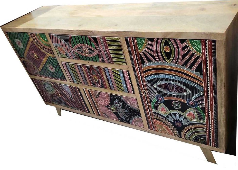 Komoda indyjska z drewna mango malowana. indyjskiemeblekolonia