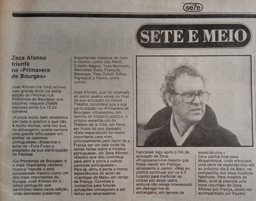 José Afonso	- - -		Se7e - nr. 201	- - - - -	Jornal