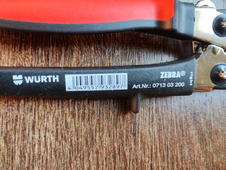 Nowe Nożyce do blachy Würth prawe