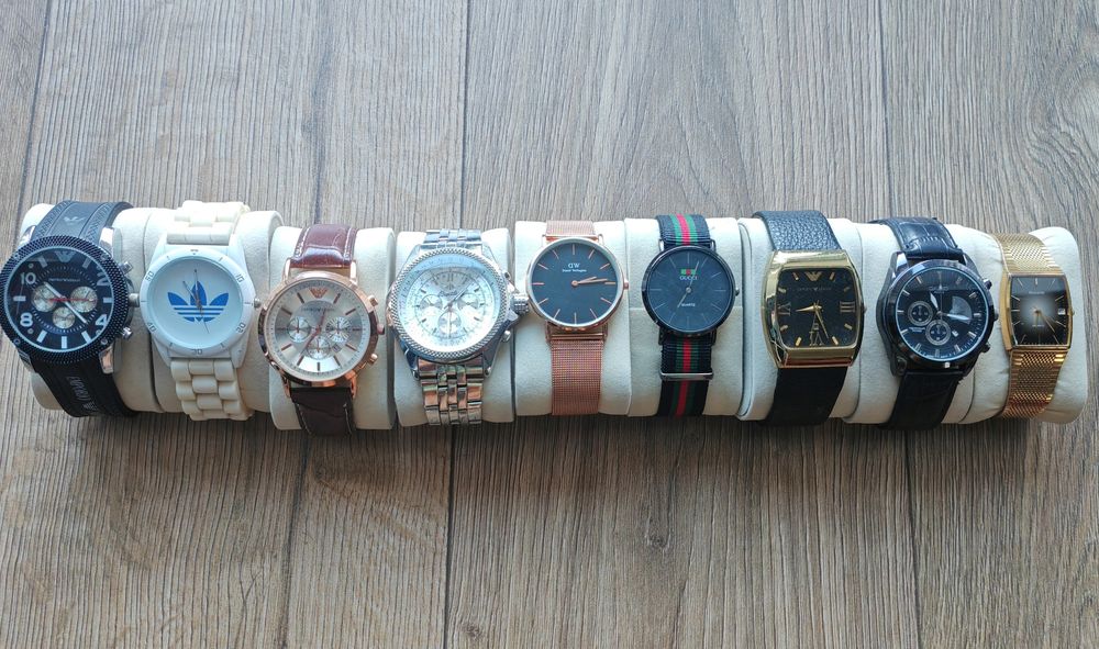 Likwidacja lombardu, zestaw 9 zegarków - Armani, Casio, Accurist, Daniel Wellington, OKAZJA