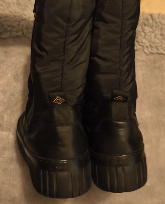 Śliczne botki kozaki śniegowce skórzane Gant czarne