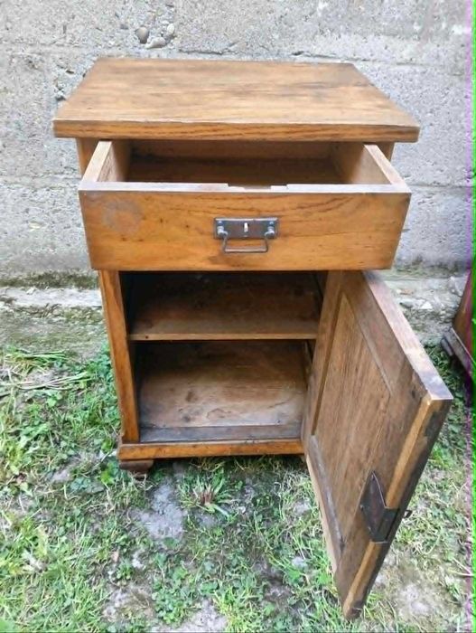 Stylowe szafki nocne PRL | lite drewno | vintage | komplet 2 szt.